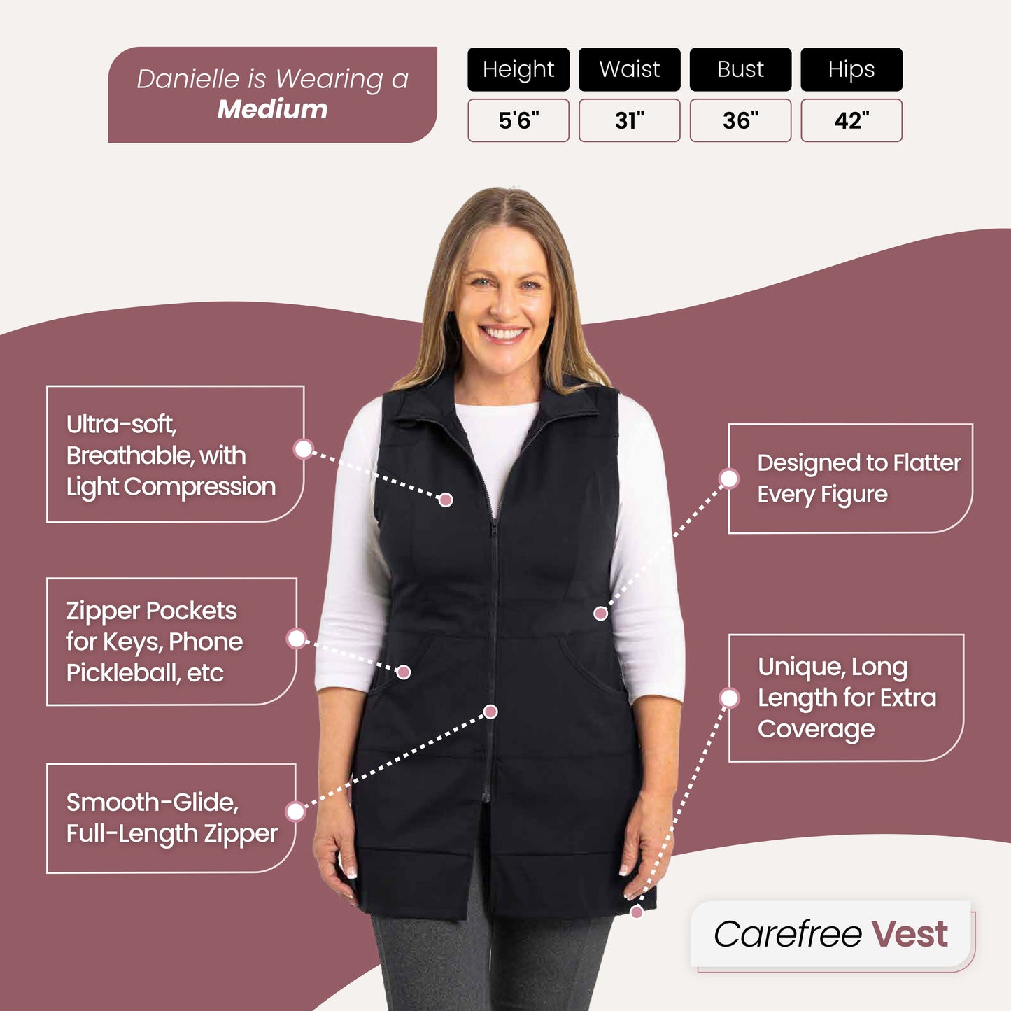 Carefree Lightweight Long Vest